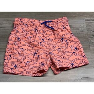 Cat & Jack Neon Pink Sharks Swim Trunks Toddler Boys 18 Months Mesh Lined